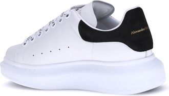 Alexander McQueen Womens Leather Sneakers White-Black Trainers White/black