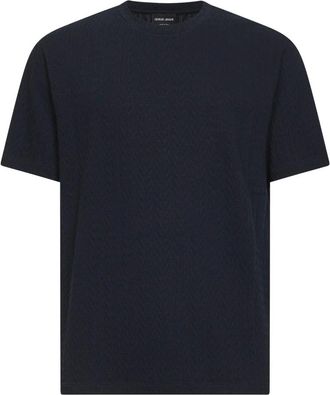Giorgio Armani ASV Viscose Blend T-Shirt - male - Giorgio Armani - T-Shirts - Blue - 2XL - Tops