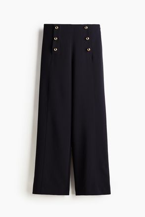 H&M Twillhose mit Kn&ouml;pfen - Marineblau