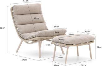 Forza Furniture Forza Marradi lounge tuinstoel met voetenbank
