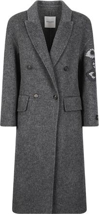 Ermanno Scervino Dames, Mantels, Grijs, Maat: XS Leer