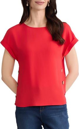 Jones New York Side Button Detail Top in Rouge at Nordstrom, Size X-Large