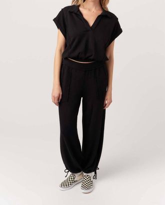 Bloomingdale's Going Places Mixed Textured Collared Pullover In Black