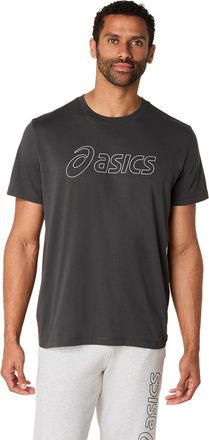 Asics Laufshirt ASICS ASICS LOGO SS TEE, Herren, Gr. XXL, grau (graphite grau), Obermaterial: 60% Baumwolle, 40% Polyester, Shirts Laufshirt
