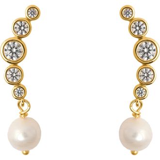 &Eacute;liou Elene Curved Bar Earrings in Gold Plated at Nordstrom