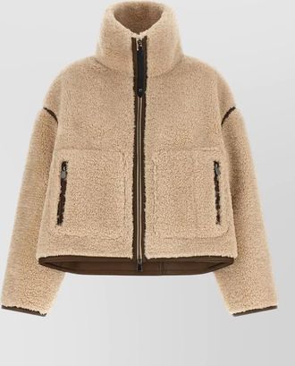 Pinko faux shearling cropped jacket