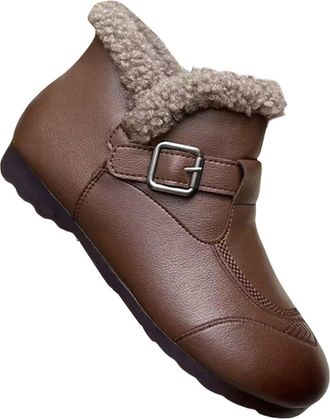 Generic Gumboots for Women Warm Boots Soft and Comfortable Can Adapt To The Cold and Harsh Environment Softinos Boots Women (Brown, 3.5)