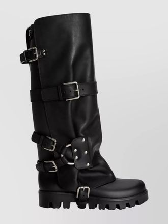 Dolce & Gabbana leather knee-high biker boots