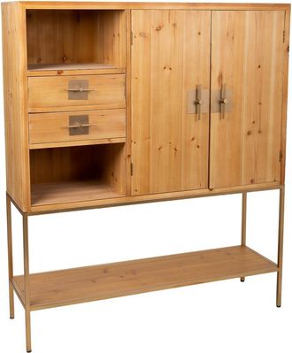 Wanderlust Deco Wanderlust Deco - Aparador De Madera Y Metal Marr&oacute;n 120x37,5x139,5