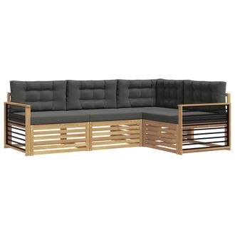 vidaXL Conjunto De Sof&aacute;s De Exterior 5 Pcs Blanco Y Antracita Vidaxl