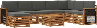 vidaXL Conjunto De Sof&aacute;s De Exterior 7 Uds. Natural Y Antracita Vidaxl