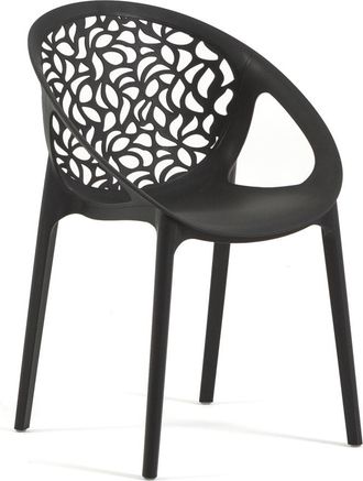 Siediti Fuori e Dentro Set de 6 sillas apilables de resina reforzada negras
