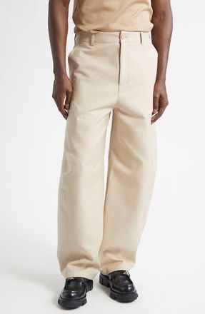Givenchy Couture Seam Cotton Twill Workwear Pants in Beige at Nordstrom, Size 32 Us