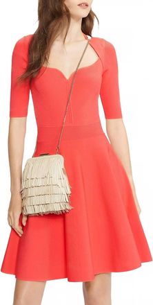 Ted Baker Knit Fit & Flare Sweetheart Dress In Red