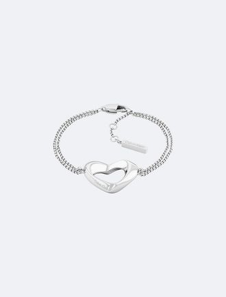 Calvin Klein Womens Asymmetric Heart Bracelet - Metallic - OS