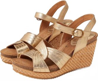 S&ouml;fft Womens Clarissa Wedge Sandal In Gold