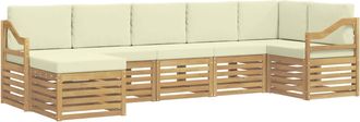 vidaXL Conjunto De Sof&aacute;s De Exterior 7 Uds. Blanco Y Crema Vidaxl