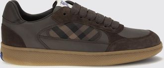 Burberry Terrace Calfskin Trainers with Check Inserts