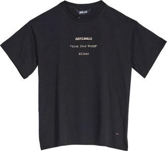 Just Cavalli Vlammen Grafisch Katoenen T-shirt - Heren - T-shirts - Zwart - L - Katoen - Tops