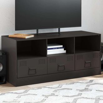 vidaXL Mueble Para Tv De Acero Negro 99x39x44 Cm Vidaxl