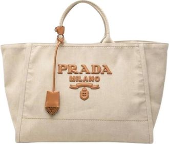 Prada Pre-owned Tote Bags, female, Beige, Size: ONE SIZE Pre-owned Vintage Tote Bag