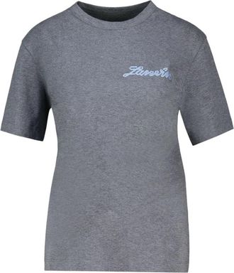 Lanvin Petit Logo T-Shirt - Dames - T-shirts - Grijs - L - Katoen - Tops
