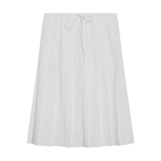 Prada Midi Skirts, female, White, Size: 2XS Pleated Midi Skirt