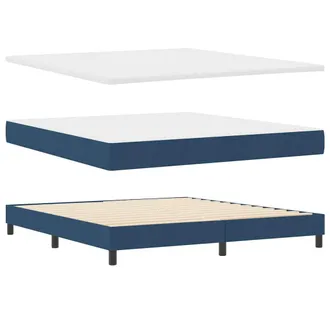 vidaXL Vidaxl Letto A Molle Con Testiera Blu 180 X 200 Cm Tessuto
