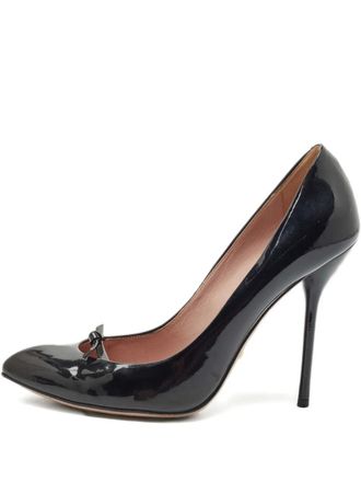 Gucci 115 mm leren pumps met strikdetail - Zwart
