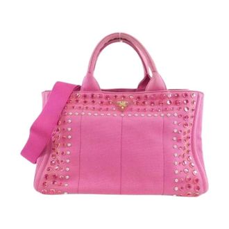Prada Pre-owned Tote Bags, female, Pink, Size: ONE SIZE Pre-owned Canapa Handbag