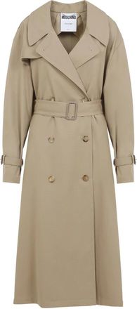 Moschino Cotton Nylon Coat - Dames - Trenchcoats - Beige - XS - Nylon - Jassen