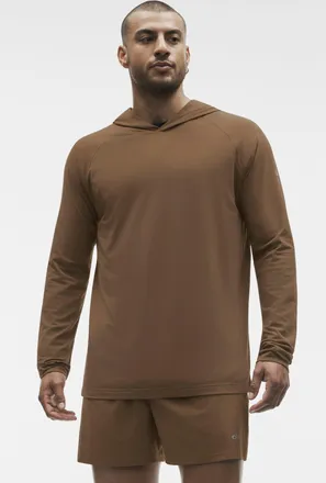 Alo Vapor Long Sleeve Hoodie in Java Brown, Size: Medium