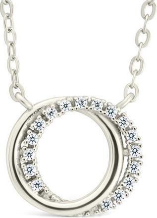 Sterling Forever Interlocking Cubic Zirconia Pendant Necklace in Silver at Nordstrom
