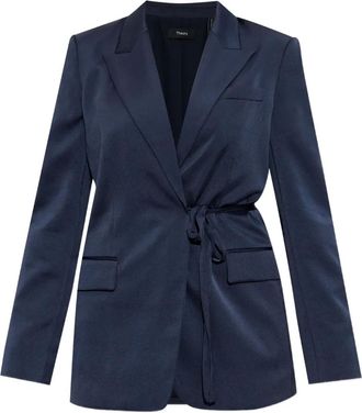 Theory Blazer con revers a lancia - Blu