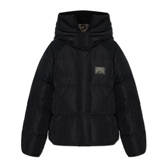 Dolce & Gabbana Winter Jackets, female, Black, Size: 2XS Insulated Jacket with Hood