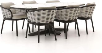 Apple Bee Pine Key/Zanzibar Deens Ovaal 220cm dining tuinset 7-delig