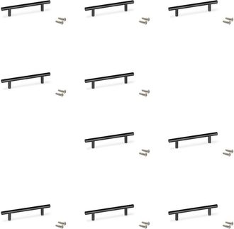 Emuca Emuca - Lote De 10 Tiradores Para Mueble Miami, L272mm, Intereje 192mm, Acero Inoxidable, Pintado Negro