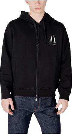 A|X Armani Exchange Capsulate Sweatshirt voor Heren - Heren - Vesten met rits - Zwart - S - Katoen - Hoodies & sweatvesten