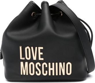 Love Moschino logo-lettering bucket bag - women - Polyurethane - OS - Black
