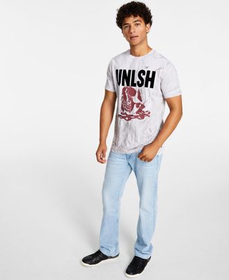Guess Mens Crewneck Skull Graphic T-Shirt