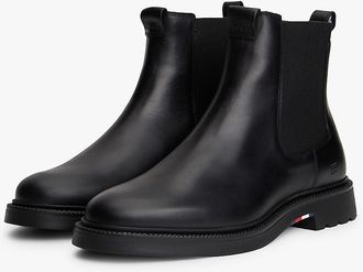 Tommy Hilfiger Mens Leather Chelsea Boot - Black - US 11.5 / EU 45