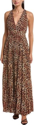 Milly Oria Printed Leopard Pleated Dress