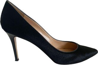 Gianvito Rossi Black Pony Hair Pointed Toe Pumps Size 40.5