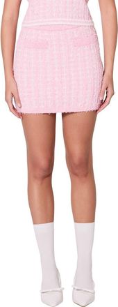 endless rose Plaid Sweater Knit Miniskirt in Pink/Ivory at Nordstrom, Size X-Small