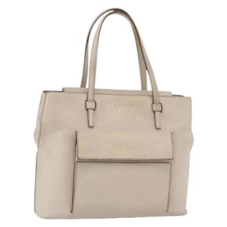 Loewe Pre-owned Leren Tote Bag - Dames - Vintage Shopper - Beige - ONE Size - Leer - Vintage