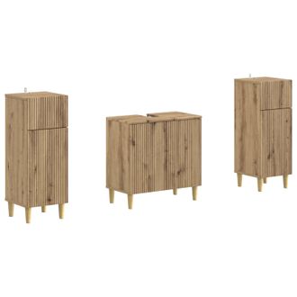 vidaXL Juego De Gabinete De Ba&ntilde;o De 2 Piezas Arnhem Roble Artisan Vidaxl