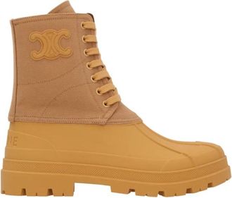 Celine Triomphe Lace-Up Boot - female - CELINE - Lace-up Boots - Brown - 7 UK - Shoes