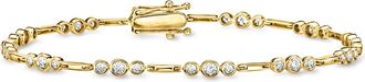 Ross-Simons Bezel-Set Lab-Grown Diamond Station Bracelet in 18kt Gold Over Sterling