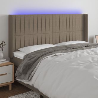 vidaXL Cabecero Con Led De Tela Gris Taupe 163x16x118/128 Cm Vidaxl