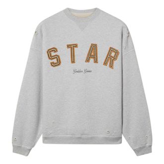 Golden Goose Sweatshirts, male, Gray, Size: XL Star Embroidered Sweatshirt